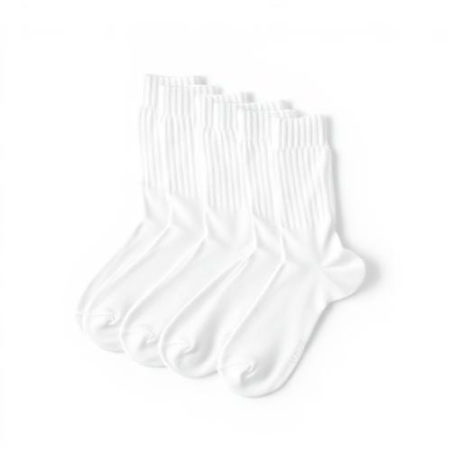 Men's Athletic Crew Socks 6 Pack - Cushioned Cotton White