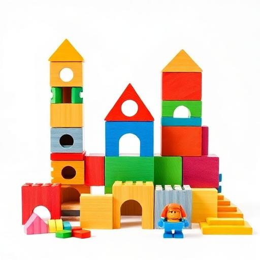 Wooden Building Blocks Set 100 Pieces - Educational Stacking Toy for Kids